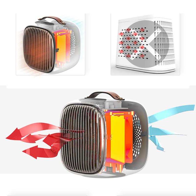 Compact 800W Ceramic Space Heater for Desk & Bedroom