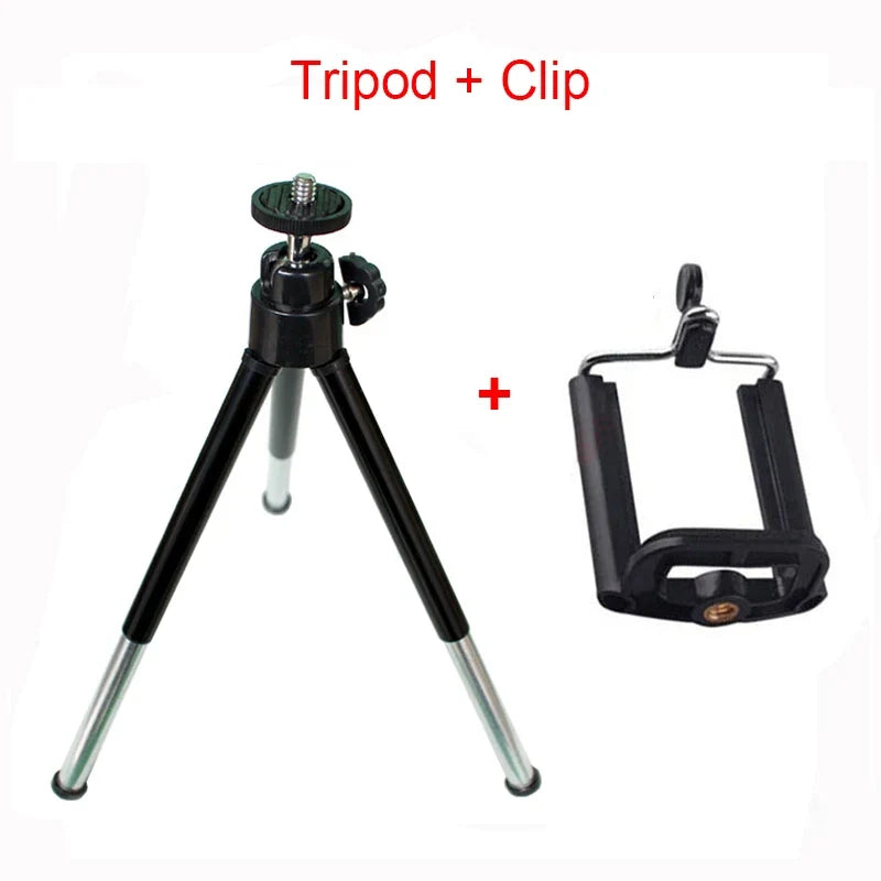 Mini Aluminum Tripod with Phone Clip for Travel Vlogs