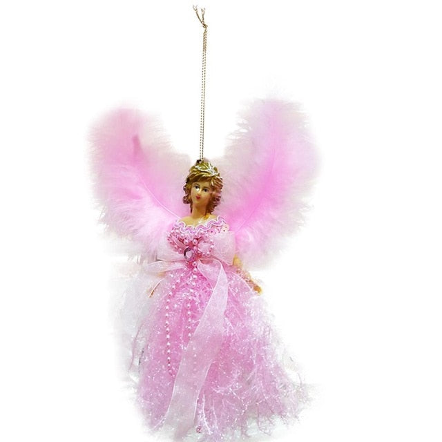 Mini Angel Christmas Tree Ornament With Feather Wings