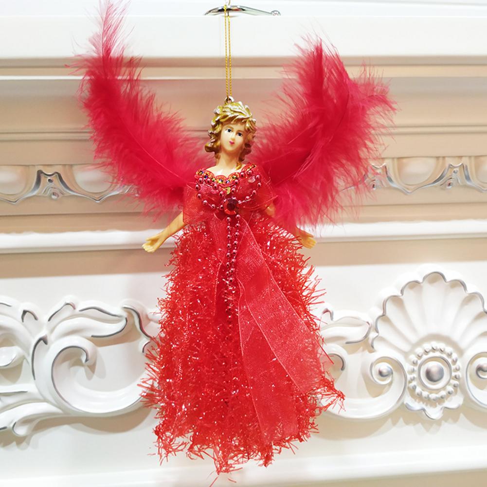 Mini Angel Christmas Tree Ornament With Feather Wings