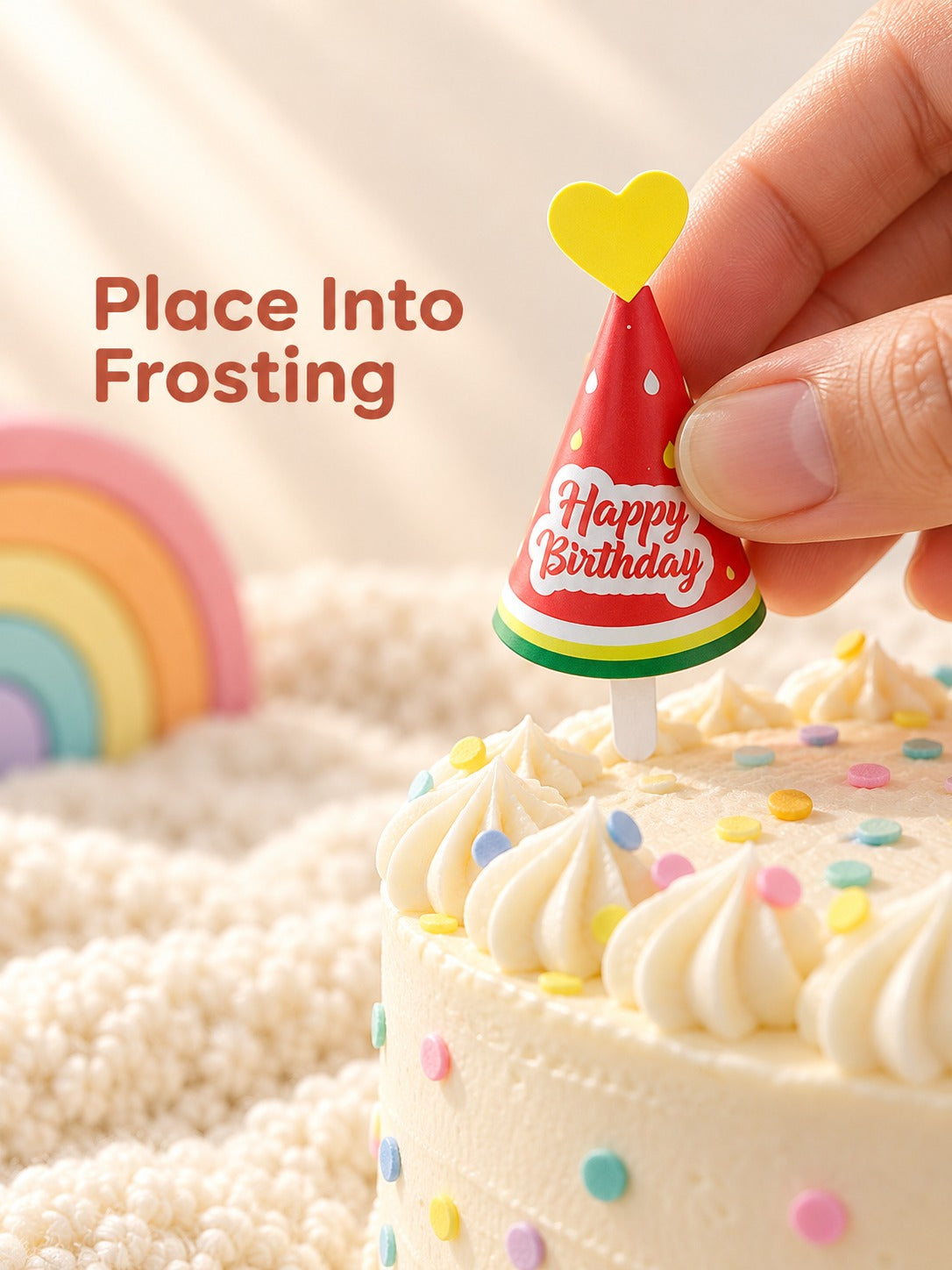 Mini Birthday Hat Cake Toppers for Kids' Party Cakes