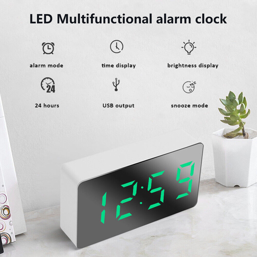 Digital Alarm Clock with Large 3.1-Inch LED Display