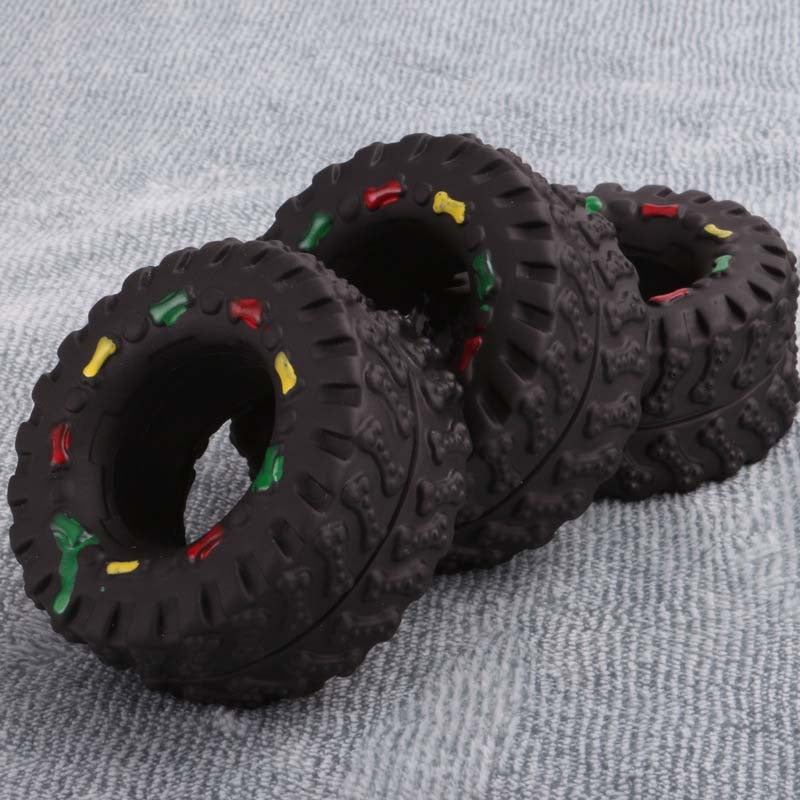 Interactive Tire Dog Toy for Treats and Chew Play