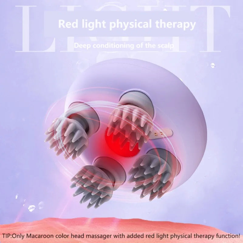 Handheld Scalp Massager With Red Light for Relaxation