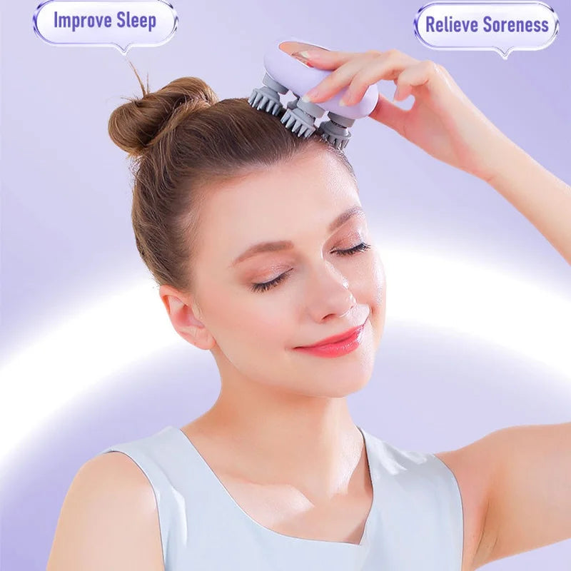 Handheld Scalp Massager With Red Light for Relaxation