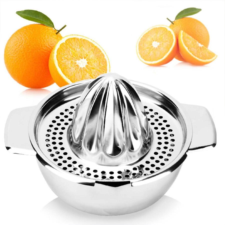Stainless Steel Manual Lemon Juicer with Seed Strainer
