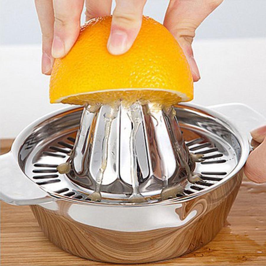 Stainless Steel Manual Lemon Juicer with Seed Strainer