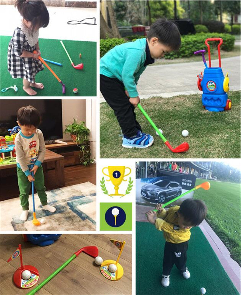 Kids Golf Clubs Set With Wheeled Bag for Easy Practice