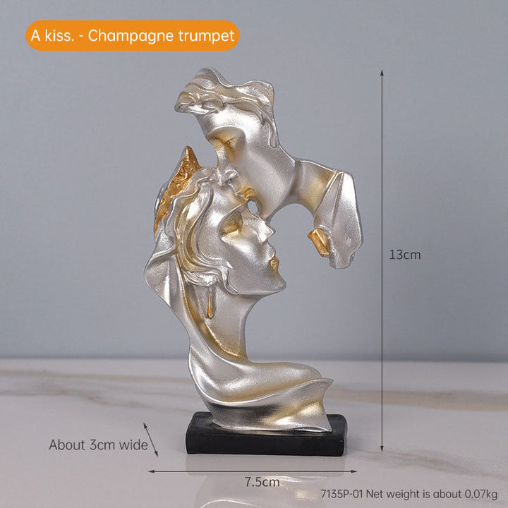 Abstract Kiss Sculpture for Elegant Modern Home Decor