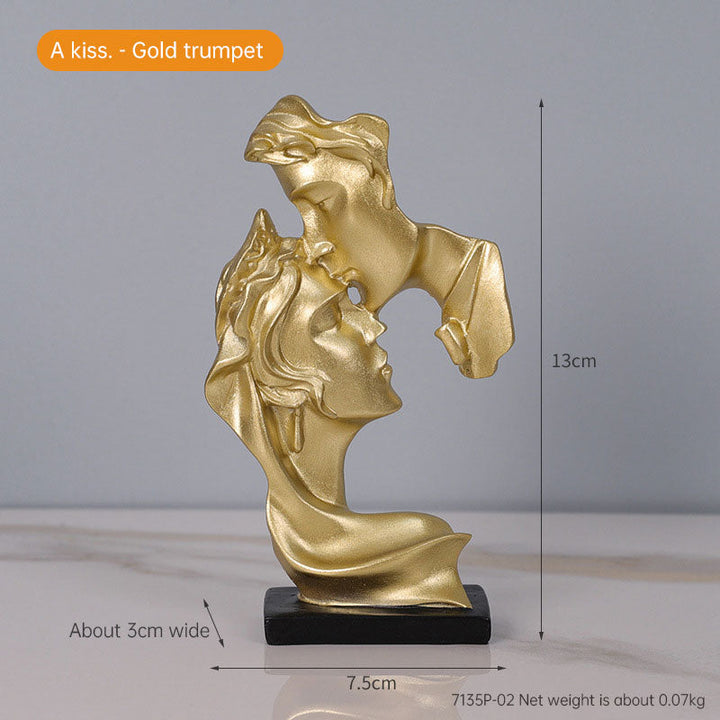 Abstract Kiss Sculpture for Elegant Modern Home Decor