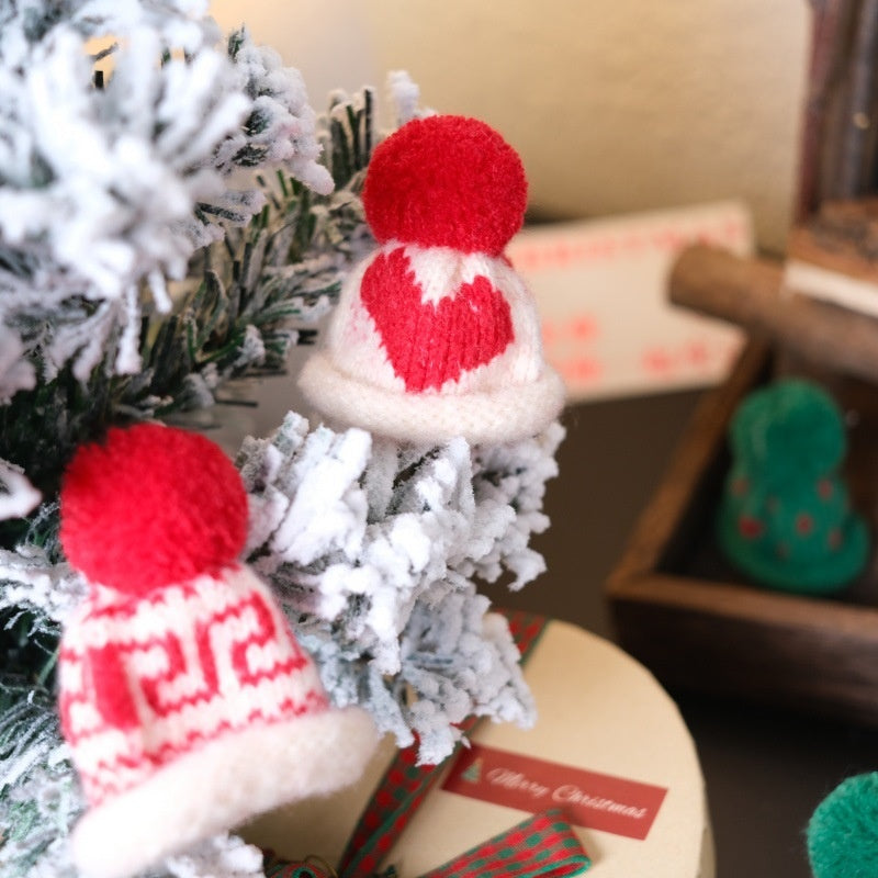 Mini Christmas Wine Bottle Hats Set of 4 Decorations