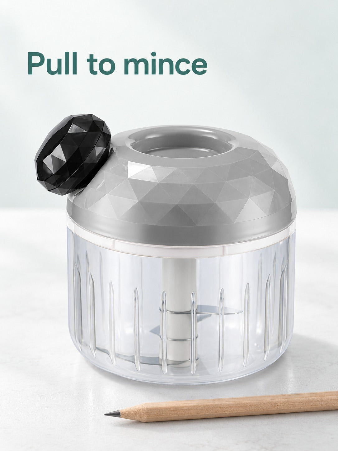 Mini Manual Garlic Chopper with Pull Cord, Fast Mince