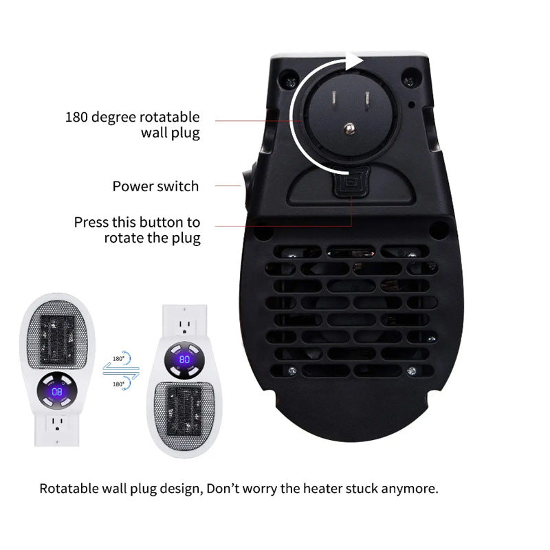 Mini Plug-In Space Heater with Timer & Overheat Protection