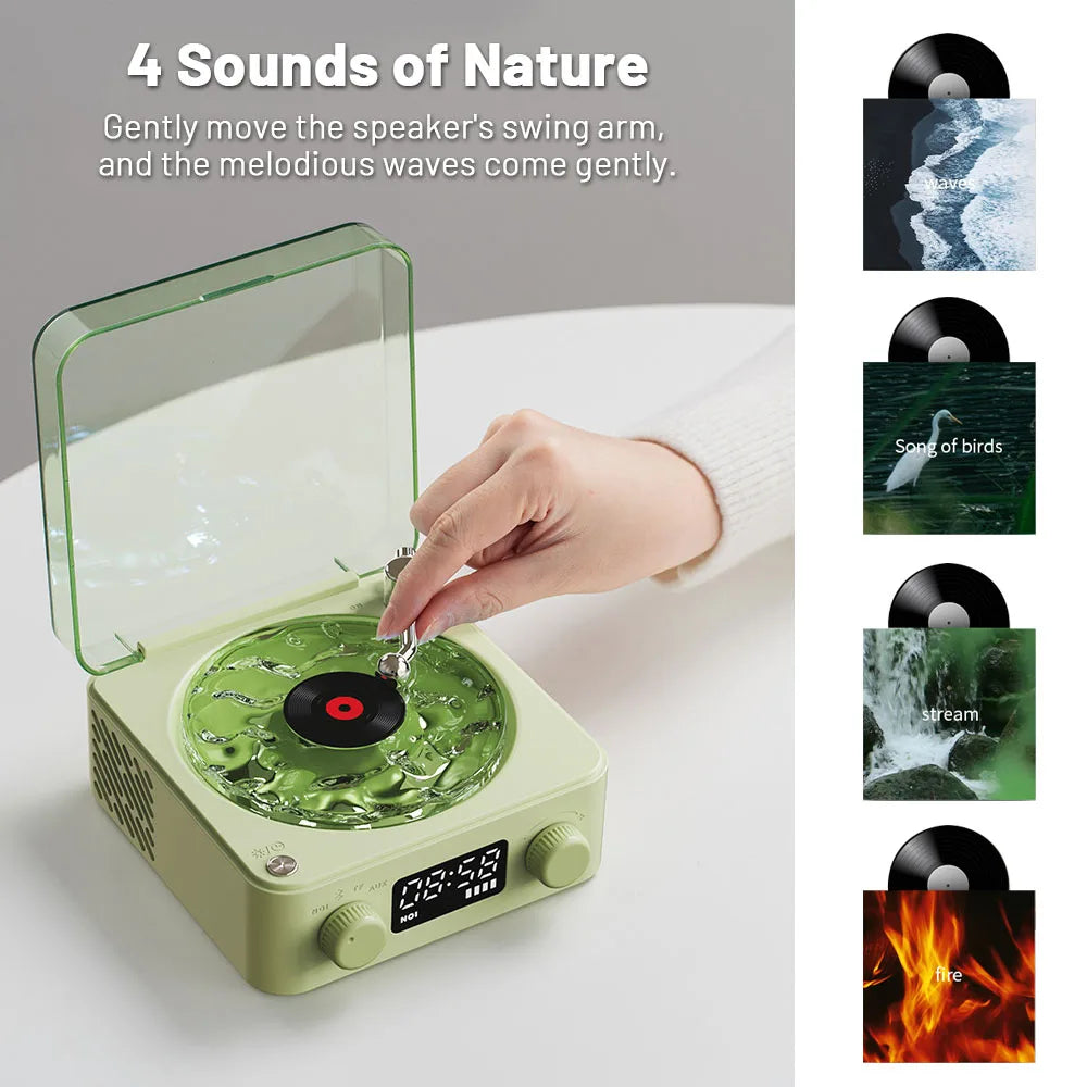 Retro Turntable White Noise Speaker with Ambient Light