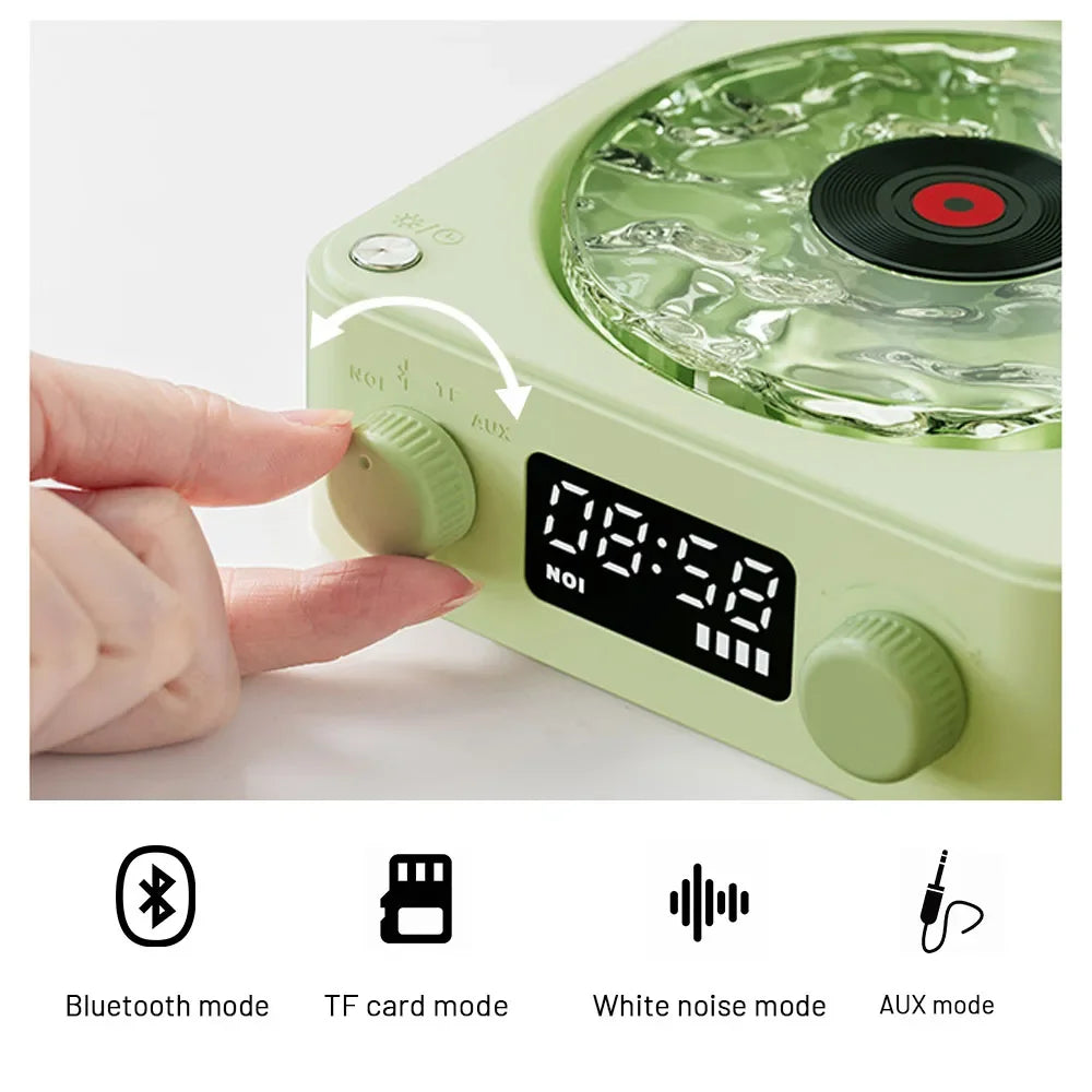 Retro Turntable White Noise Speaker with Ambient Light