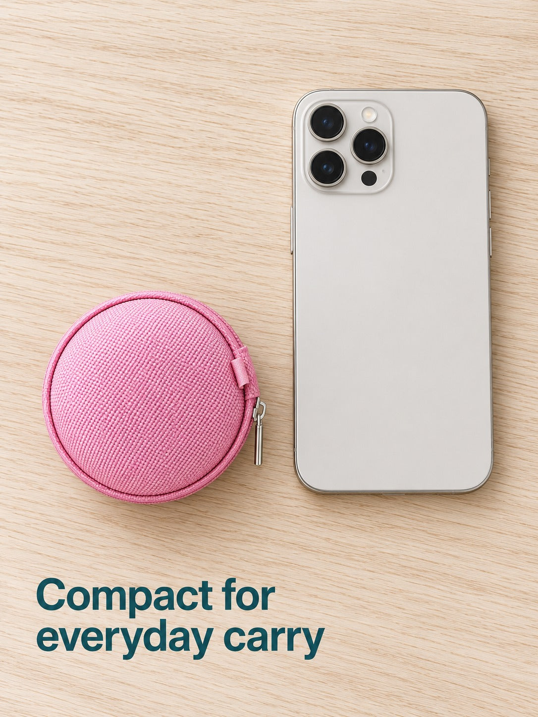 Mini Round Zipper Earphone Pouch for Coins and SD Cards