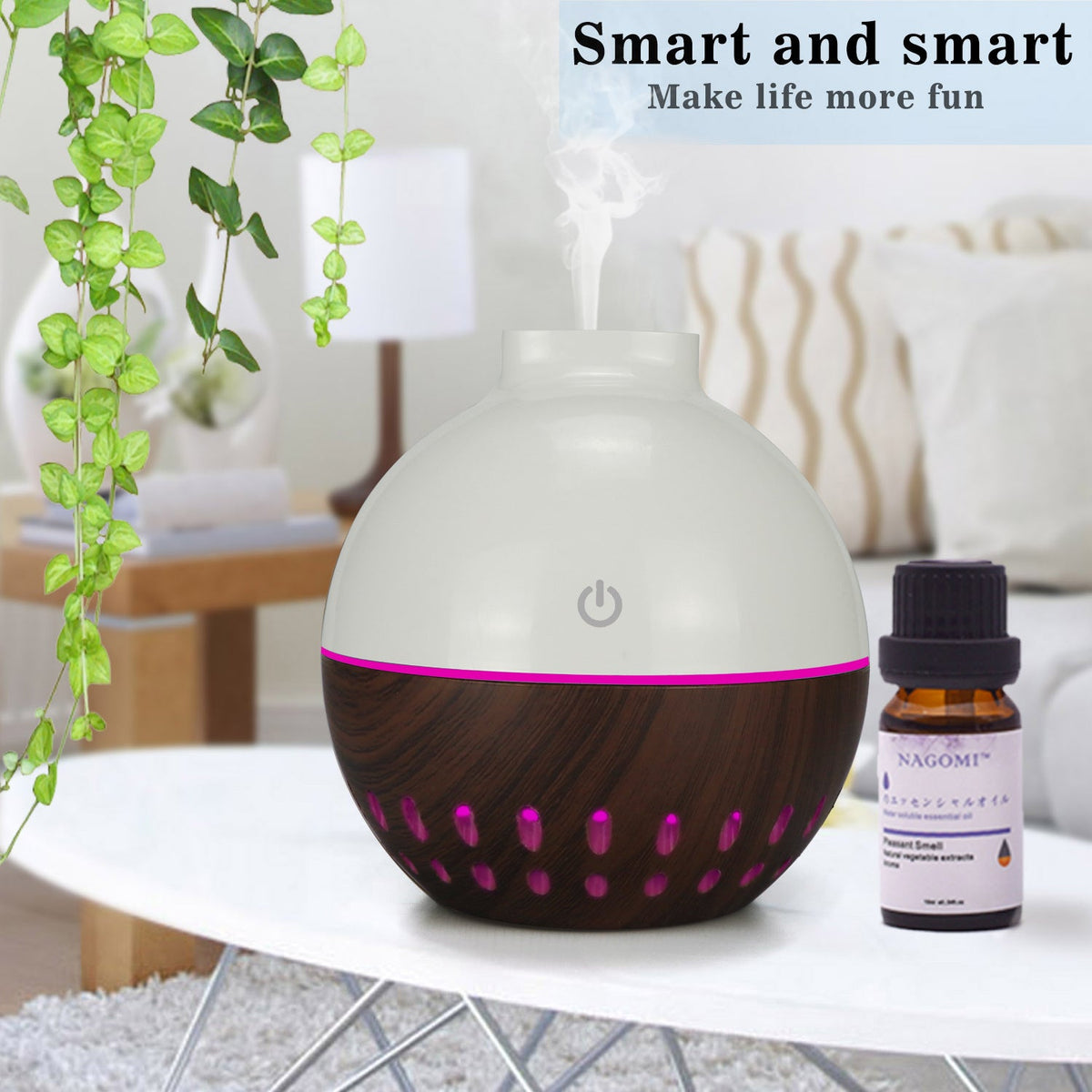Mini Desktop Humidifier with 7-Color Night Light for Desk