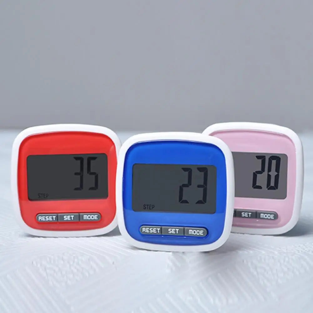 Clip-On Step Counter Pedometer with Big LCD Display