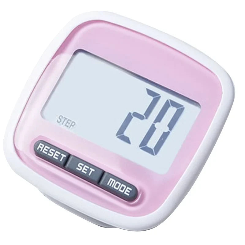 Clip-On Step Counter Pedometer with Big LCD Display