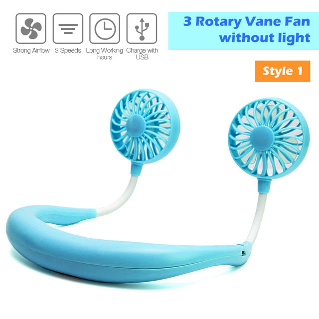 Portable Neck Fan with 360° Airflow & Aroma Tablet