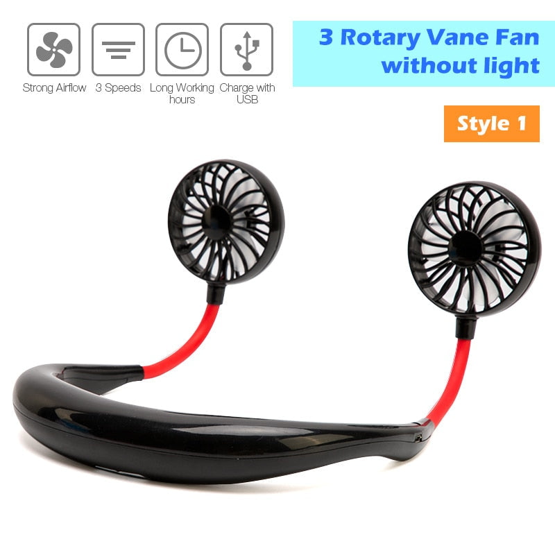 Portable Neck Fan with 360° Airflow & Aroma Tablet