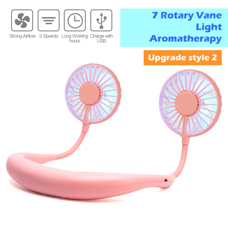 Portable Neck Fan with 360° Airflow & Aroma Tablet