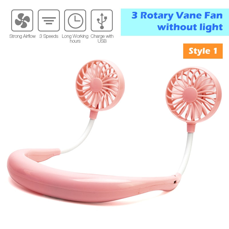 Portable Neck Fan with 360° Airflow & Aroma Tablet