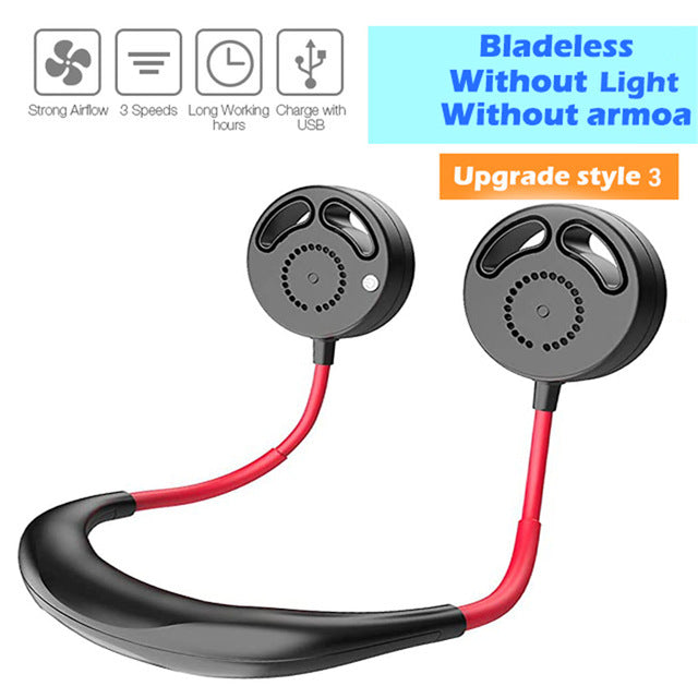 Portable Neck Fan with 360° Airflow & Aroma Tablet