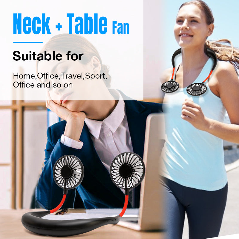 Portable Neck Fan with 360° Airflow & Aroma Tablet