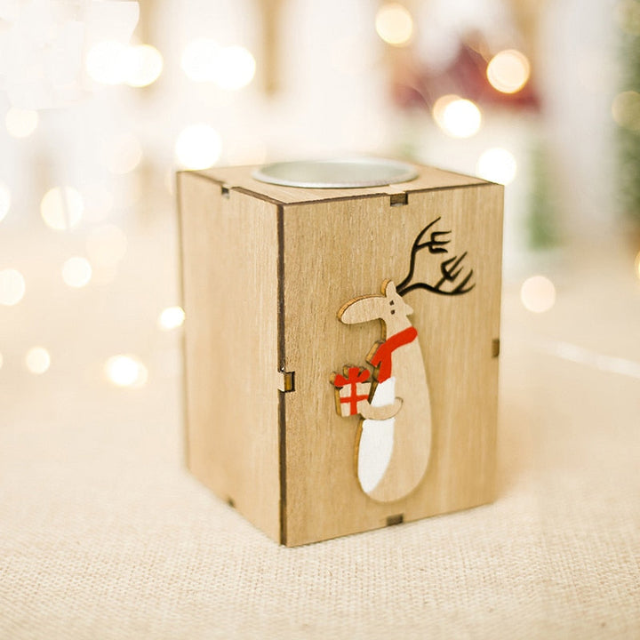 Wooden Christmas Candle Holders for Cozy Holiday Glow