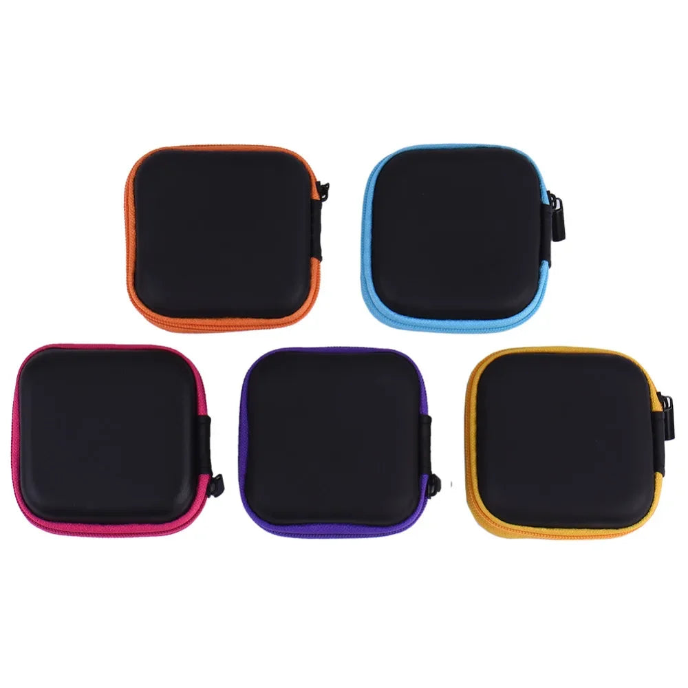 Mini Zipper Headphone Case for Earbuds and USB Cables