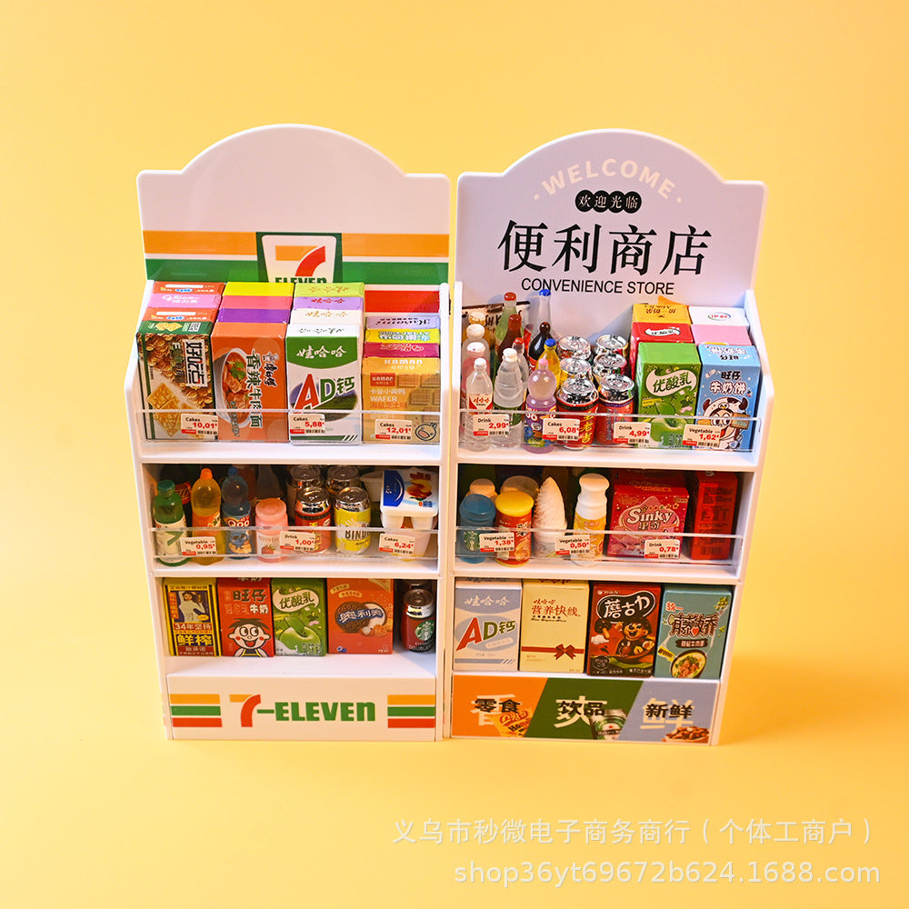 Miniature Supermarket Shelf Toy for Colorful Pretend Play