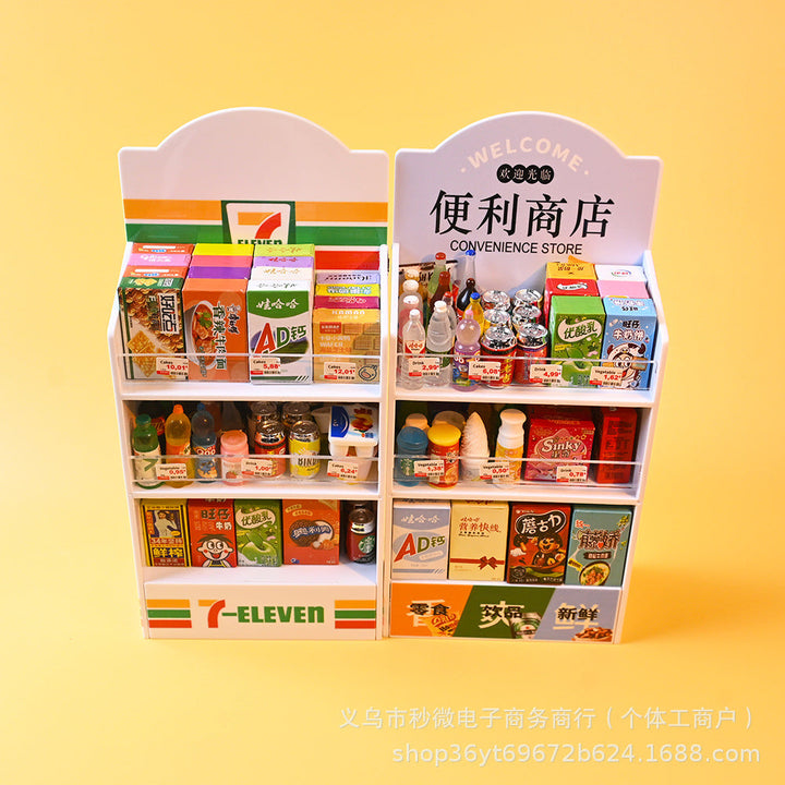 Miniature Supermarket Shelf Toy for Colorful Pretend Play