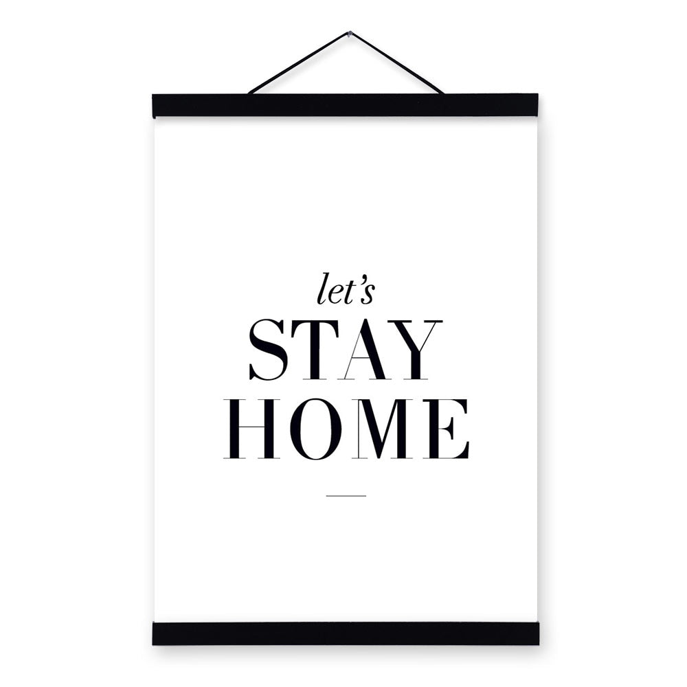 Minimalist Motivational Quote Poster - Black White Canvas