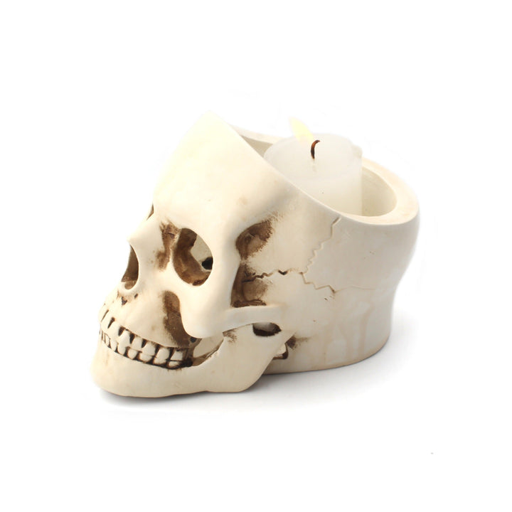 Skull Desk Organizer and Gothic Candle Holder Decor