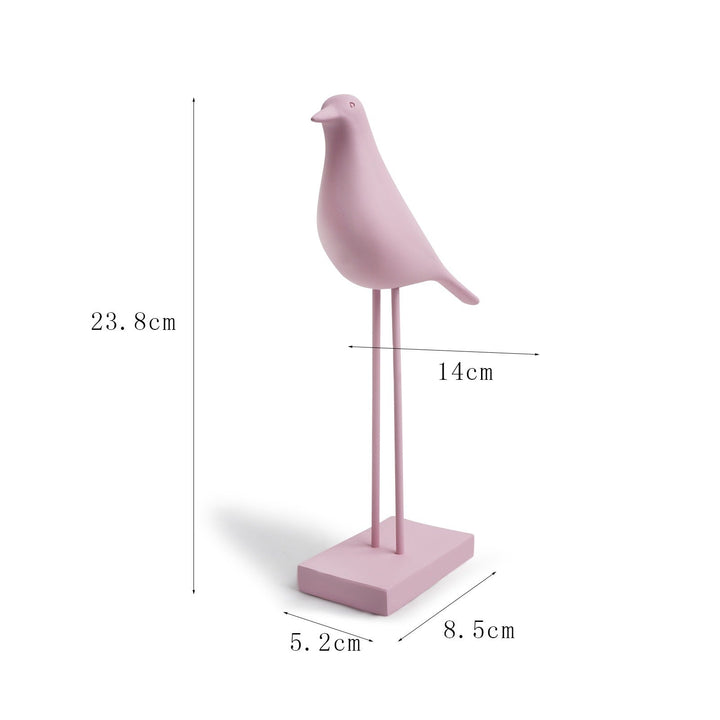 Minimalist Pigeon Ornament Set - Dusty Pink Decor