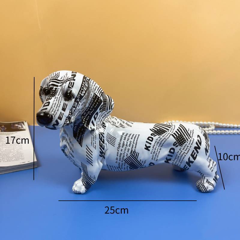 Dachshund Resin Ornament for Playful Modern Home Decor