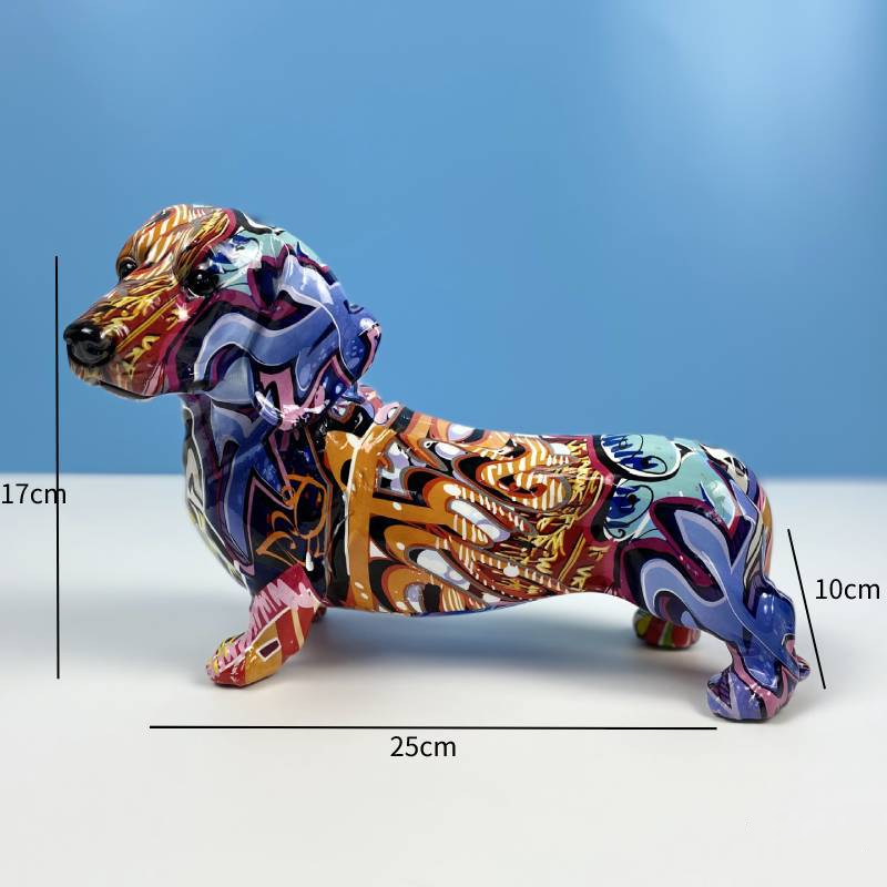 Dachshund Resin Ornament for Playful Modern Home Decor