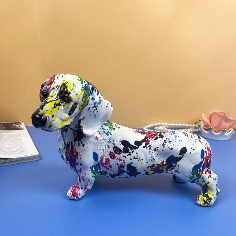 Dachshund Resin Ornament for Playful Modern Home Decor
