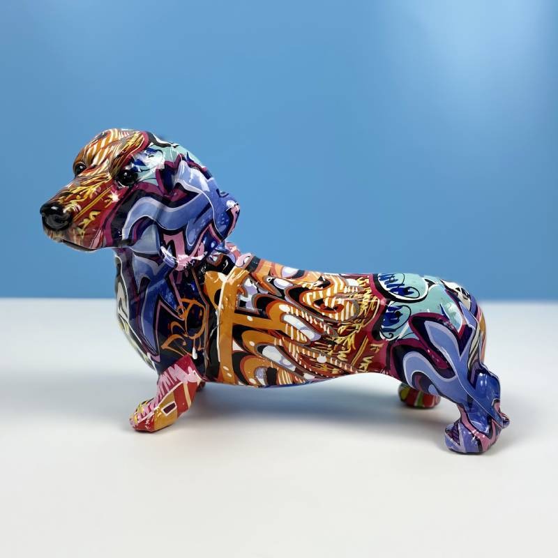 Dachshund Resin Ornament for Playful Modern Home Decor