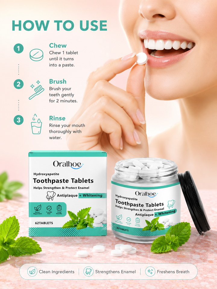 Toothpaste Tablets — Brighten Smile & Strengthen Enamel