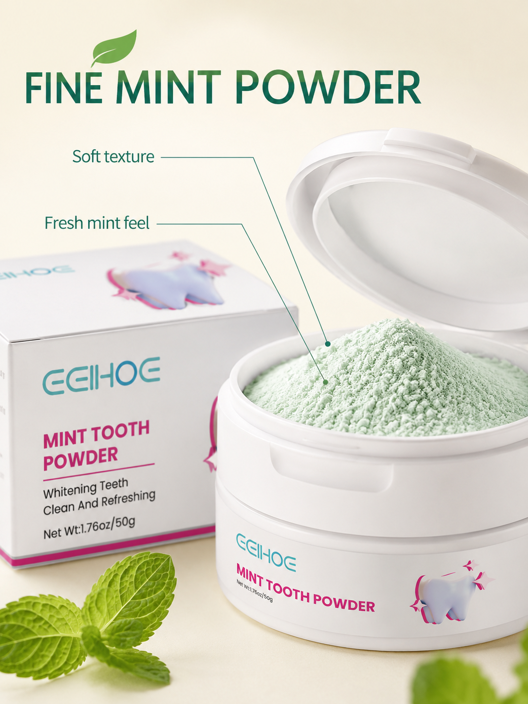 Tooth Whitening Powder — Brighten Teeth, Fresh Breath in Days