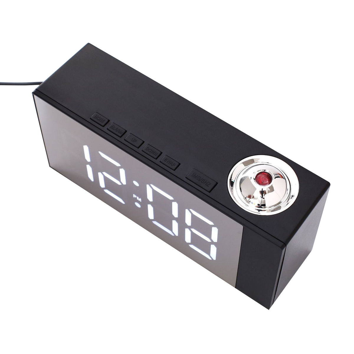 Projection Alarm Clock With Mirror LED Time Display