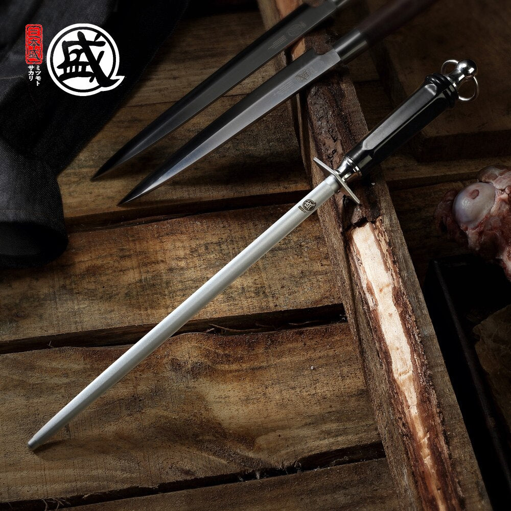 12-Inch Knife Sharpening Rod: High Carbon Steel Honing