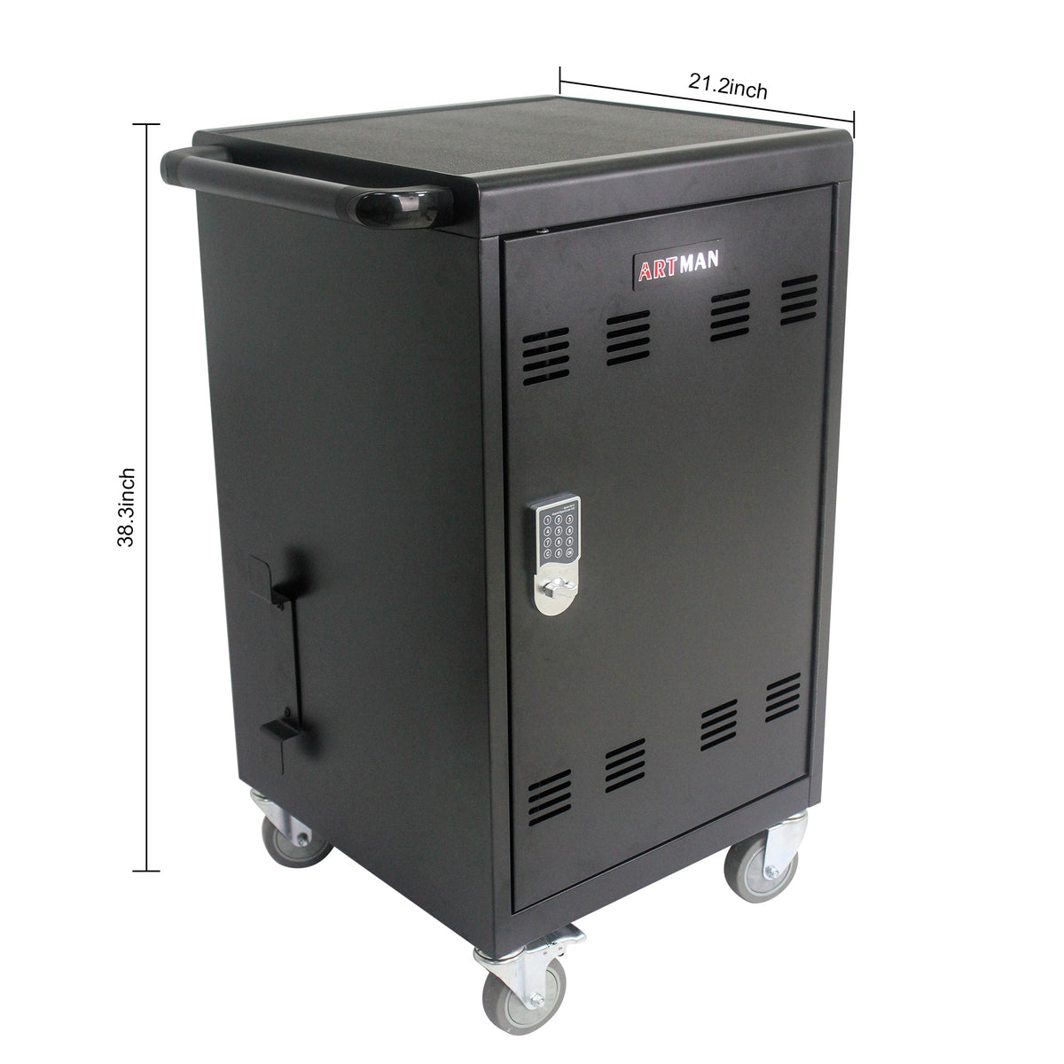 Lockable 30-Device Mobile Charging Cart with Combo Lock