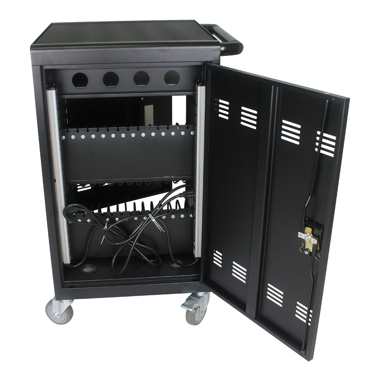 Lockable 30-Device Mobile Charging Cart with Combo Lock