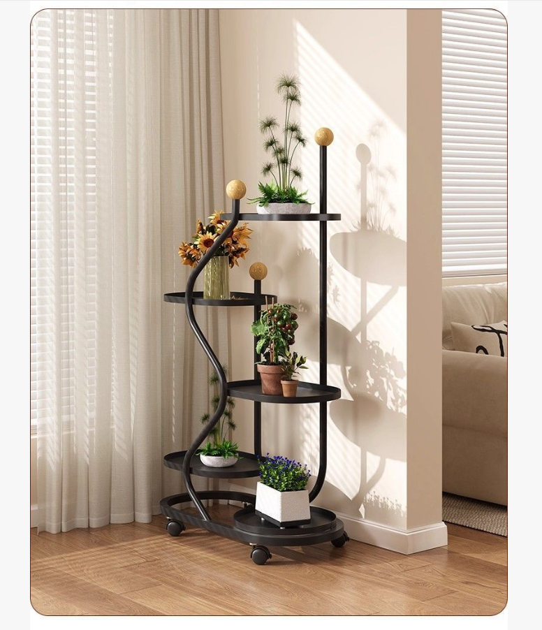 Mobile Plant Stand with Wheels for Stylish Small Spaces