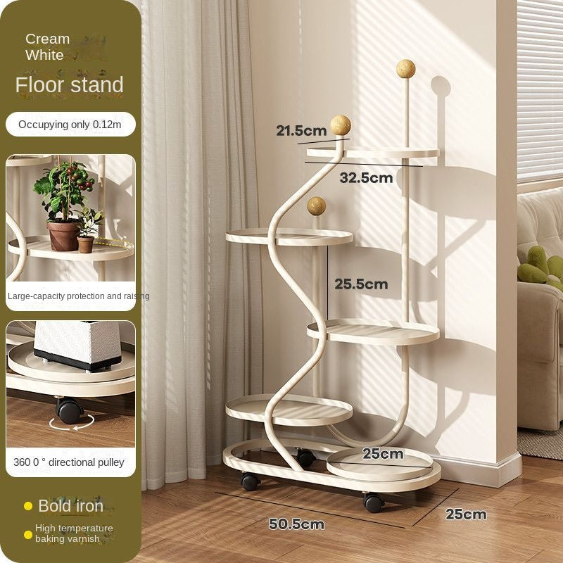 Mobile Plant Stand with Wheels for Stylish Small Spaces