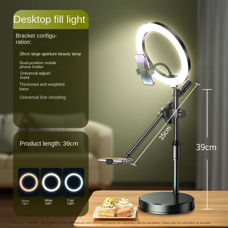 Overhead Phone Stand with Ring Light for Flat Lay Shots
