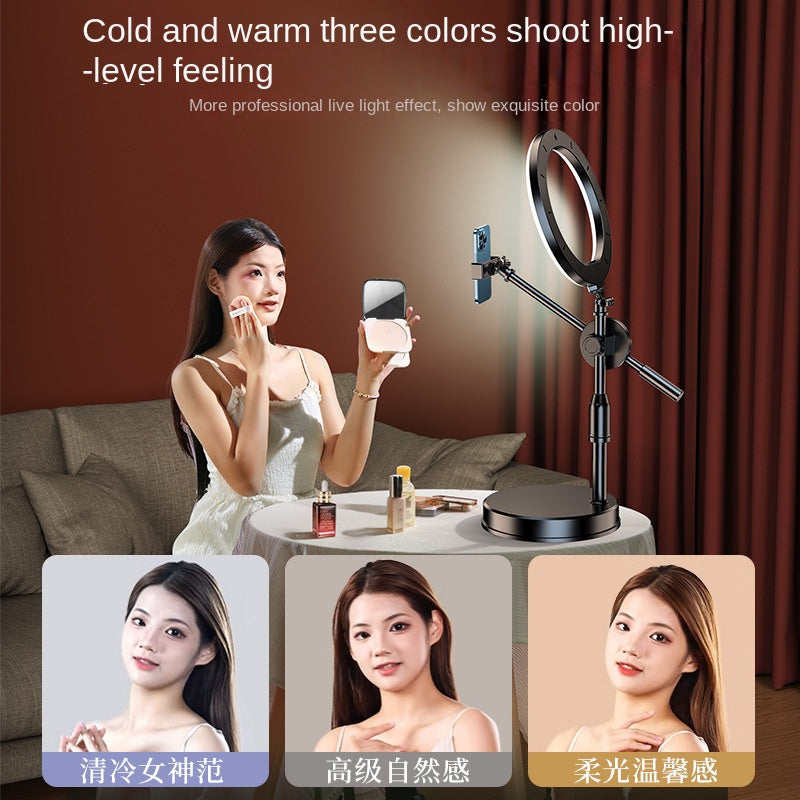 Overhead Phone Stand with Ring Light for Flat Lay Shots